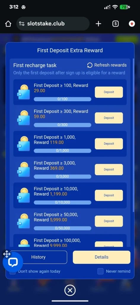 Slotstake app