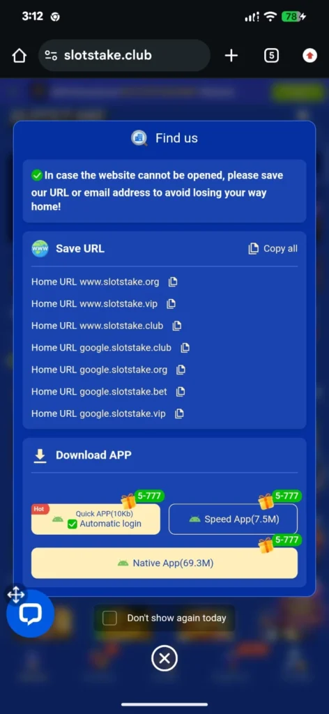 Slotstake apk